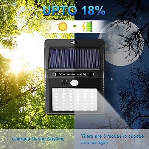 SEZAC Solar Lights Outdoor,3 Modes Motion Sensor Security Light Wall Light - Image 4