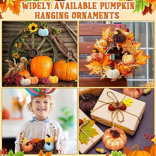 Leinuosen 49 Pcs Fall Tree Ornaments Mini Pumpkin Decoration for Small Tree - Image 4