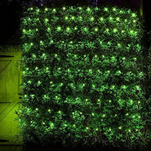Dazzle Bright St. Patrick's Day 200 LED Net Lights, 9.8 FT x 6.6 FT Connectable Mesh Lights Clear Wire with 8 Lighting Modes, Christmas Decorations for Indoor Outdoor Bush Yard Garden Decor (Green) - Image 5