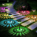 Nupostai Bright Solar Pathway Lights 2 Pack, Color Changing + Warm White LED, IP67 Waterproof Solar Garden Lights for Walkway, Yard, Backyard, Lawn Decorative by Nupostai