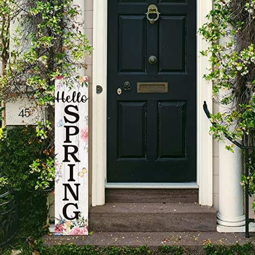 Jetec Large Fall Wooden Front Door Welcome Porch Sign,Hello Spring - Image 6