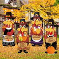 Chunful 4 Sets Thanksgiving Outdoor Decorations - Turkey Face Yard Signs with Stakes, Happy Thanksgiving Decor, Outdoor Turkey Pumpkin Leaf Harvest Garden Porch Signs, Lawn Yard Decor, 35 x 14 inch by Chunful