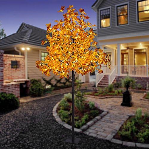 Lightshare Maple Tree 8 ft. - 264 LED Warm White Lights, Natural Looking Maple Leaves by Lightshare