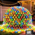 300 LED Net Lights for Bushes, 14.8ft x 5ft 8 Modes Christmas Outdoor Mesh Lights Connectable, Waterproof Decorative String Lights Plug in for Xmas Tree Garden Wedding Party (Clear Wire, Mulitcolor) by Lovelite