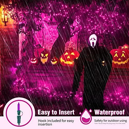 woohaha Purple Halloween Mini Lights, 2 Pack 50 Count 13FT Green Wire - Image 3