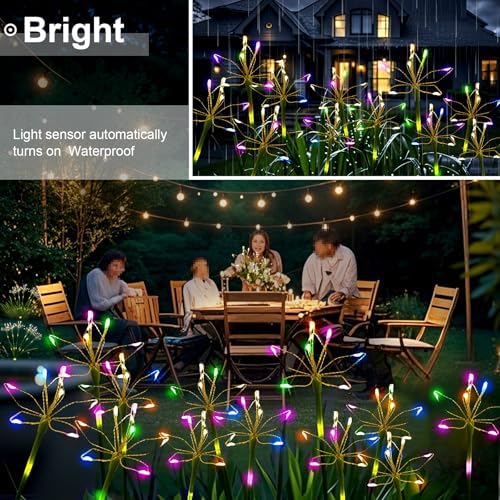 Garden Decor Solar Outdoor Lights, Waterproof Solar Powered Garden Decorative Lights for Christmas Outside Yard Pathway Flowerbed Planter Balcony Patio Gravestone Decor 4-Pack, Multicolor - Image 2