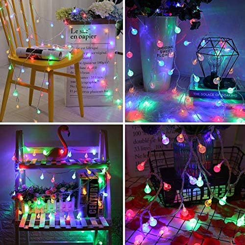Coloured Globe String Lights Battery Operated，2 Pack 26.2FT 60 LED 16 Colour Changing Water Proof Crystal Ball Outdoor String Lights with Remote Control for Home, Patio,Party, Christmas, Garden Decor - Image 4