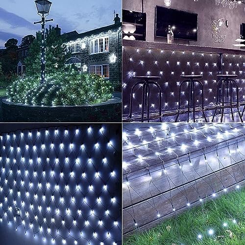 iBaycon 2 Pack 4FT x 6FT Christmas Net Lights Outdoor Mesh Light, White - Image 6