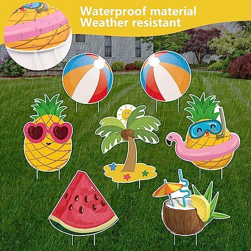 Summer Balls Plastic Yard Signs 7 Pcs with Stakes Outdoor Lawn - Image 4