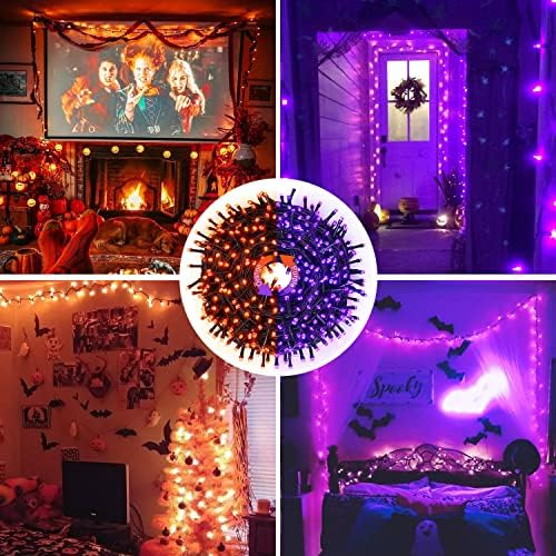 JMEXSUSS 66ft 200 LED Orange and Purple Halloween Lights Plug in - Image 4