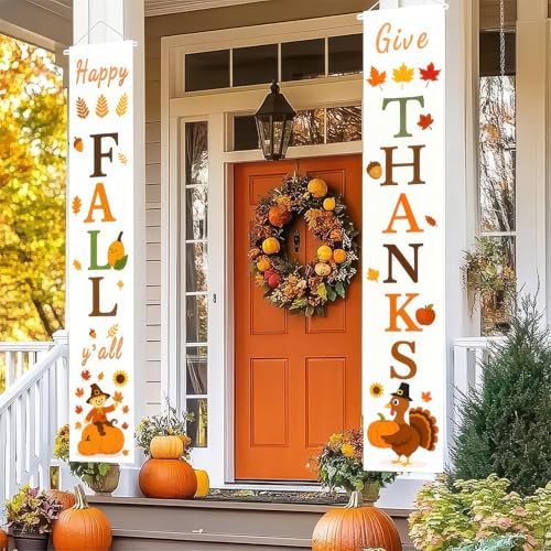 HOMETITUTE Happy Fall Yall Porch Banner Set 12 x 71 Inch - Image 4