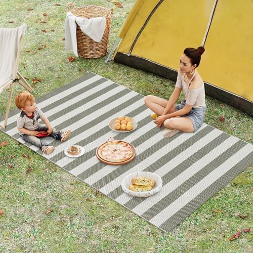Striped Fall Outdoor Rug 5x7, Washable Cotton Hand Woven Patio Rug - Image 6