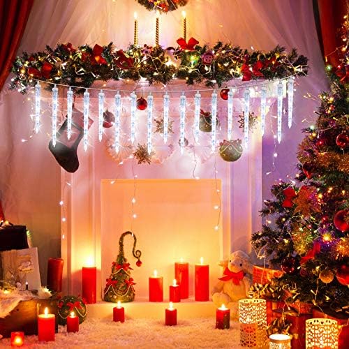 Toodour Christmas Icicle Lights Outdoor, 20 Tubes 90 LED Icicle Light with 8 Modes, Indoor Outdoor Crystal String Light, Connectable, Waterproof LED Christmas Lights for Home Holiday Party Xmas Decor - Image 6