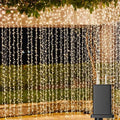 Solhice LED Curtain Lights Outdoor 40ft x10ft, 800 LED Plug in Hanging String Lights Indoor, Twinkle Lights Backdrop for Outside Backyard Patio Wedding Décor, Warm White (Not Connectable) by Solhice
