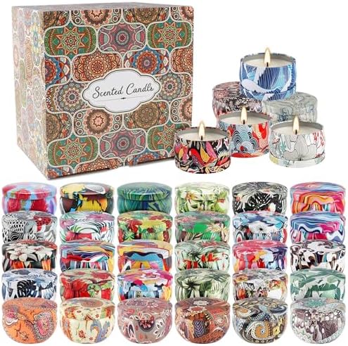 36-Pack Long-Lasting Scented Candles Gift Set, 2.5oz Soy Wax with Essential Oils for Aromatherapy and Home Fragrance, Perfect as Christmas, Valentine’s Day, Holiday Relaxation Gifts, and Cozy Atmosphe - Image 3