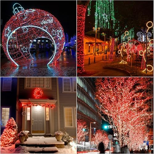 LAMPHOME 200 LED 66ft Valentines Decorative Mini Lights, Red String Lights Outdoor Valentines Day Decorations,Christmas Fairy String Lights Plug in, 16 Lighting Modes Waterproof for Tree Wedding Party - Image 2