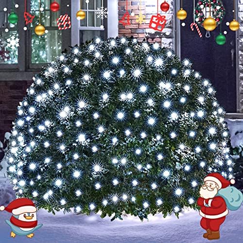JMEXSUSS 360 LED Christmas Net Lights, White, 12ft x 5ft by JMEXSUSS