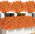 AmyHomie 20 PCS Artificial Fall Flowers for Outdoors, Orange Fake Mums by AmyHomie