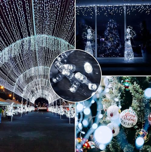66 FT 200 LED Christmas String Lights Outdoor/Indoor, Extendable Twinkle Fairy Lights Waterproof Clear Wire with 13 Modes for Garden Bedroom Patio Christmas Tree Decorations (Cool White) - Image 7