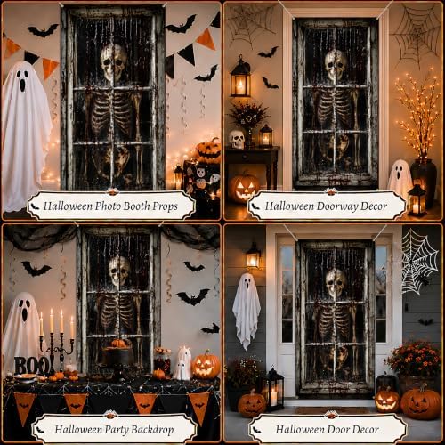 Halloween Door Cover, Fabric Front Door Porch Sign for Halloween Party - Image 5