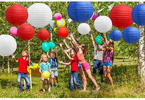 BEISHIDA Red Blue White Paper Lanterns 4/6/8/10/12 Inch Round Chinese Lamp - Image 4