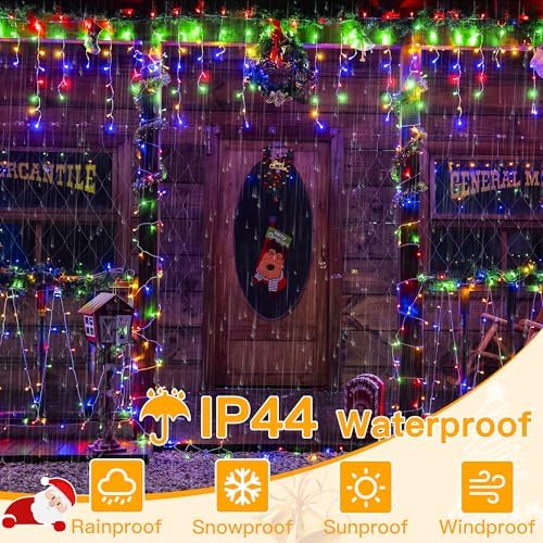 Ollny Icicle Lights for Outside 1000LED 82FT, Multicolor Christmas Light with Remote 8Modes Timers Waterproof Dimmable, Plug in Hanging Lights for Outdoor Indoor House Roof Holiday - Image 4
