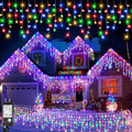 98FT 1216 LED Icicle Lights for Outside, 8 Modes 228 Drops, Multicolor by XmasBokeh