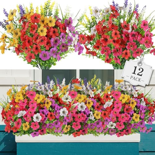 AGIRL Artificial Flowers Outdoor UV Resistant Fake Plant Garden Patio Decor by AGIRL