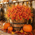 Artificial Fall Flowers for Outdoor, 24 Bundles UV Resistant Fake Flowers by FLOMUMJL