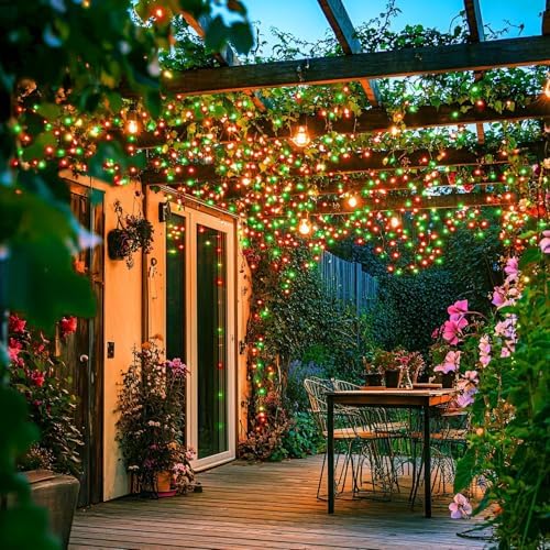 JMEXSUSS 66Ft 200 LED Red and Green Halloween Lights Outdoor Indoor Plug in - Image 5