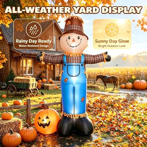 8FT Fall Thanksgiving Inflatables Scarecrow Decorations Outdoor - Image 5
