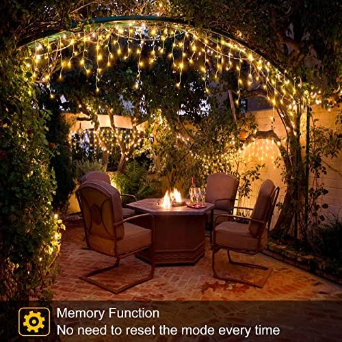 33ft 400 LED Icicle Lights for Outside Warm White Christmas Lights Outdoor - Image 6