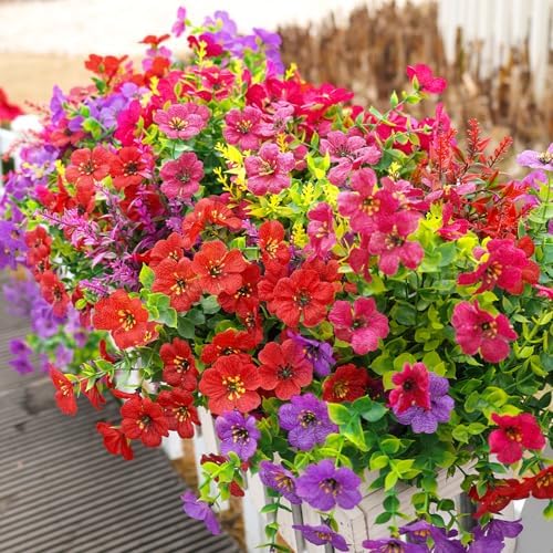 SHareconn 48 Bundles Artificial Flowers for Outdoors UV Resistant Decor - Image 6