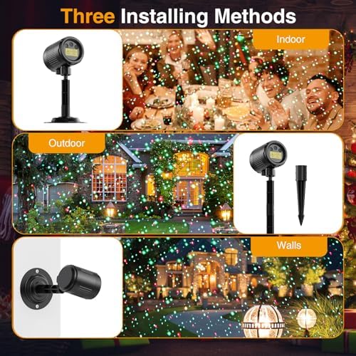 Christmas Projector Lights Outdoor, 3 Colors RGB Christmas Light Outdoor with Remote Control, IP65 Waterproof Cold Resistant Christmas Decorations Holiday Projector for Xmas Garden Party Gift - Image 3
