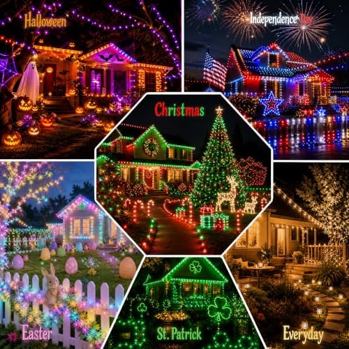 Dazzle Bright Smart Christmas String Lights, 98FT 300 LED RGB Color Changing String Lights with Remote & App Controlled, Halloween Decorations for Indoor Outdoor Holiday Xmas Tree Party Decor - Image 5