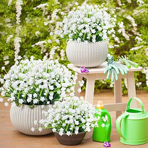 AmyHomie 20 PCS Artificial Flowers for Outdoors, UV Resistant Fake Plants - Image 6