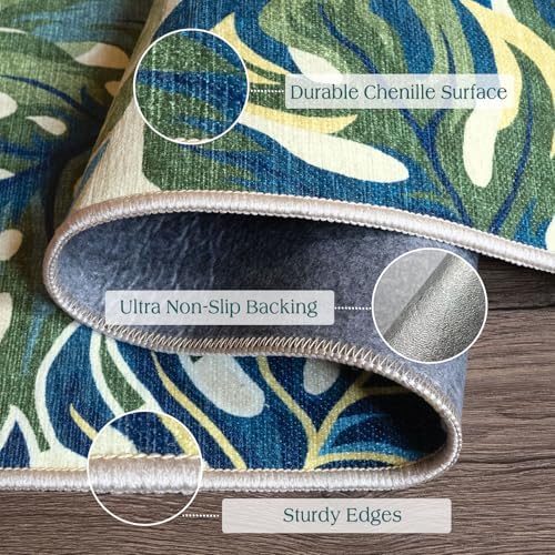 Front Door Mat Outside Entrance - 2x3 Tropical Leaf Entryway Rug - Image 3