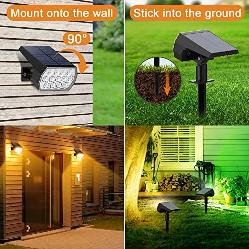 Solar Spot Lights Outdoor Waterproof Color Changing, 2 Pack, 13 LED RGB - Image 3