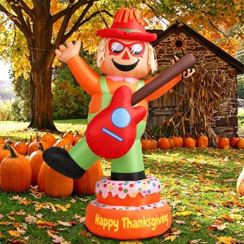 4.1FT Fall Thanksgiving Inflatables Outdoor Decorations with Built-in LEDs by inflatablesoutdoordecoration