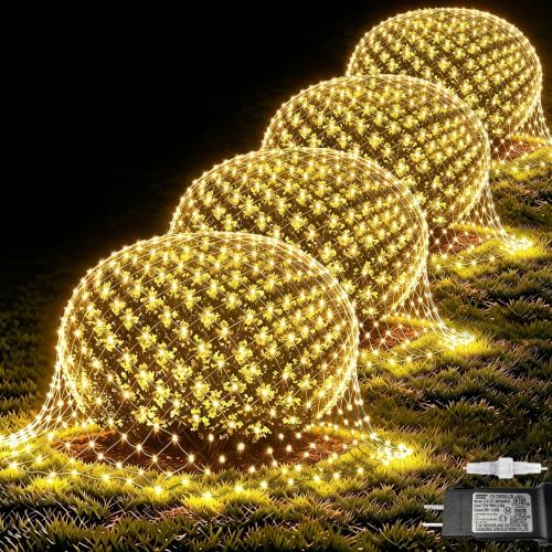 Pooqla Warm White Net Lights, 21x 5ft Christmas Lights Outdoor Clear Wire by Pooqla