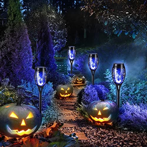 Toodour Solar Torch Flame Lights, 6 Pack Solar Halloween Lights Outdoor - Image 4