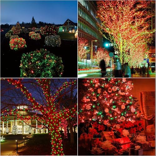 LAMPHOME Red and Green Christmas Lights, 66ft 200 LED String Lights,16 Modes Twinkle Fairy Light Plug in Waterproof for Indoor Outdoor,Christmas Tree Light for Holiday,Wedding Party,Xmas Decor - Image 6