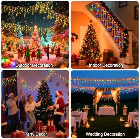 66 Ft Ice Lights for Outside, 640 LED Christmas Lights Outdoor Plug in, Christmas String Lights with 11 Modes & Timer for Holiday, Party, Wedding, House, Patio, Outdoor Decorations - Image 6