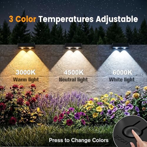 Bridika Solar Fence Lights Outdoor 16 Pack, Bright Solar Deck Lights with Lens, 3 Color Modes IP65 Waterproof Large Size Step Lights for Outside, Fence, Stair, Backyard, Patio, Wall - Image 2