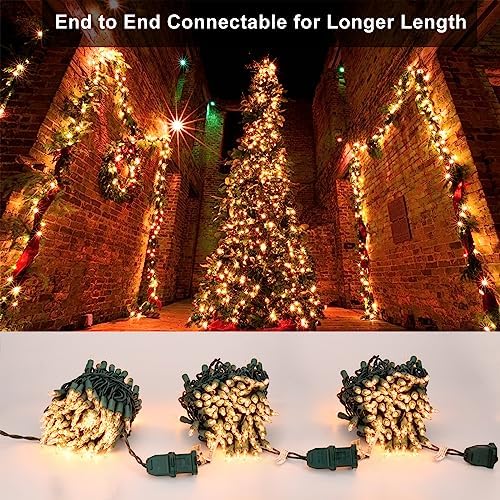 BrizLabs Clear Christmas Lights Outdoor 300 Count Incandescent Light String - Image 2