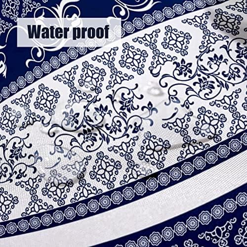 Outdoor Tablecloth with Umbrella Hole and Zipper, Round Patio Table Covers for Spring/Summer, Machine Washable Outdoor Picnic Table Cloth (Boho, 60" Round) - Image 2