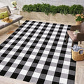 CAINANEL Buffalo Plaid Rugs 5' x 7' Cotton Black and White Check Rug Hand-Woven Indoor/Outdoor Area Rug for Welcome Door Mat, Front Porch,Kitchen,Bathroom,Entry Way,Living Room by CAINANEL