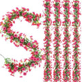 4 Pcs 6 ft Artificial Flowers Wisteria Garland, Magenta by FineCheer