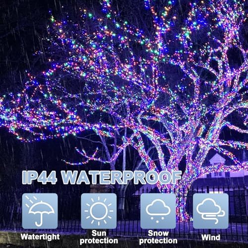 LAMPHOME 165ft Pastel Easter Lights String, Christmas Mini Light,500 LED with 16 Light Modes, Fairy Lights Plug in for Outdoor Xmas Trees Garland Wreath Holiday Decorations (7colors Multicolor) - Image 3