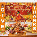Thanksgiving Banners with 3 Pcs 71x43 Inch Happy Thanksgiving Backdrop & Give Thanks Porch Signs Hanging Ribbon for Door/Wall/Yard Decorations, Fall Party Supplies, Photography Background by LifeisLuck